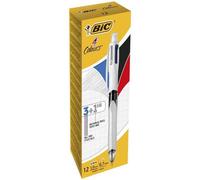 BIC 4Colours Nero, Blu, Verde, Rosso Penna a sfera retrattile a clip 12 pz