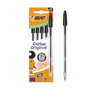 BIC 5 stylos bille Cristal, encre noire - Le sachet de 5 stylos