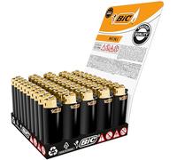 BIC J25 Lot de 50 mini briquets avec roues de friction Doré