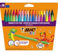 Bic 516820 BIC Kids Feutre de coloriage Kid Couleur medium, étui carton de 36 pièces