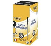 BIC 8127951 Cristal Original Ball Point Pen - Pack of 50 Pens - Medium Point (1.0 mm) - Black Ink