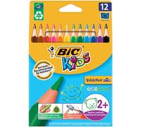 BiC® 82973511 Crayon de couleur Kids ECOlutions EVOLUTION Triangle - étui en carton de 12 couleurs assorties