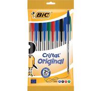 BIC Cristal Original Stylos-Bille - Couleurs Assorties, Un Paquet de 10