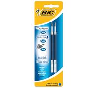BiC® 862229 Gel-Mine - dokumentenecht, Metallspitze 0,35 mm, blau, 2er Pack