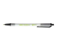 Bic Stylo Bille Ecolution Clic Stic Noir, 62% De Matières Recyclées. Rétractable, Pointe Moyenne