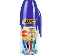 BIC 929081 Stylo à bille Noir, Bleu, Vert, Rouge Stylo à bille Stick 20 pièce(s)
