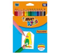 Bic 9375172 BIC Kids crayons de couleur Tropicolors, étui carton de 18 pièces