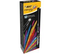 BIC 942069 Intensity Lot de 12 Stylos feutre à pointe fine d'encre à base d'écriture 0 4 mm Noir
