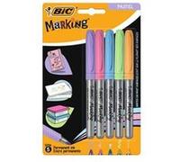 BIC Marking Colore Assortis Intense ou Pastel X5, Couleurs Pastel, Pack de 5