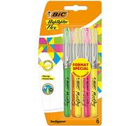 BIC 9442121 Flex Lot de 6 Surligneurs pointe flexible Couleurs Assorties