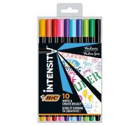 BIC Stylos feutre Intensity 953034 – pointe fine 0,4 mm – lot de 10 couleurs assorties