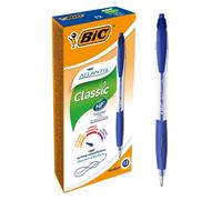 BIC Stylo-bille Atlantis Clic – Pointe moyenne 1,0 mm, rétractable, rechargeable – Lot de 12, bleu