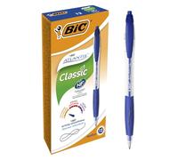 BIC Atlantis Classic Stylos-Bille Rétractables Pointe Moyenne (1,0 mm) - Bleu, Boîte de 12