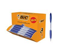 BIC Atlantis Classic Stylos-Bille Rétractables Pointe Moyenne (1,0 mm) - Bleu, Boîte de 30+6