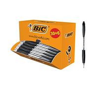 BIC Atlantis Classic Stylos-Bille Rétractables Pointe Moyenne (1,0 mm) - Noir, Boîte de 30+6