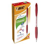 BIC Atlantis Clic Ball Pen 1.0mm Box of 12 - Red Red Single