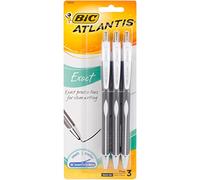 BIC Atlantis Exact Pens 3/Pkg-Black