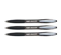 BIC Atlantis Premium Stylos Bille Pointe Moyenne (1,0 mm) - Blister de 3, Encre Noire