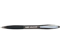 Bic Stylo Bille Atlantis Premium Rétractable Et Rechargeable Avec Grip, Pointe Moyenne, Encre Noire
