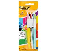 Bic B157811 Lot de 3 stylos à bille 4 couleurs 10 couleurs