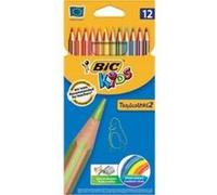 Bic bic kids crayons de couleur tropicolors , étui carton de 18 noir G