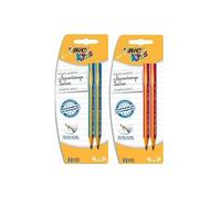 Bic Blister 2 Crayons Graphite D'apprentissage. Mine Hb 4 Mm. Corps Rose Ou Bleu Pour Gauchers/Droitiers
