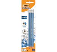 BIC Crayons Evolution Triangle Bout gomme HB Blister de 3