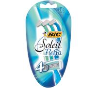 Bic Blister De 3 Rasoir Soleil Bella 4 Lames T¿Te Pivot + Bande Lubrifiante