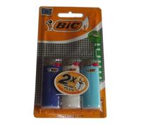 BIC Briquet mini couleur deux fois plus d'allumages, lot de 3