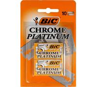 BIC Chrome Platinum Double Edge Safety Razor Jetable Single Blades Stainless Steel 10 Count