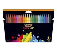BIC Feutres de coloriage Color Up – Pointe fine, Couleurs assorties, Étui carton 24 G
