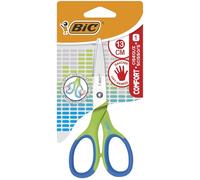 BIC Comfort Ciseaux Enfants pour Gaucher 13 cm - Vert/Bleu, Blister de 1