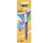 Stylo-bille - BIC - 4 Couleurs - Grip - Rose, Violet, Vert, Turquoise