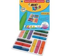 BIC Kids Plastidecor Triangle Craies de Coloriage - Couleurs Assorties, Classpack de 144
