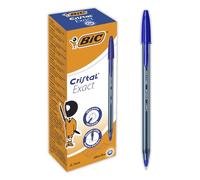 BIC Cristal Exact Stylos-Bille Pointe Aiguille (0,7 mm) - Écriture Précise et Fluide - Bleu, Boîte de 20