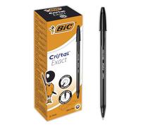 BIC Cristal Exact Stylos-Bille Pointe Aiguille Fine (0,7 mm) - Écriture Précise et Fluide - Noir, Boîte de 20
