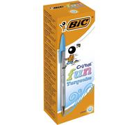 Bic Cristal Fun Wide Tip 1.6mm Turquoise Stylo 20 Unités One Size