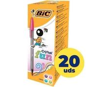 BIC Cristal large Bleu, Vert, Rose, Violet Stylo à bille stick 20 pièce(s)