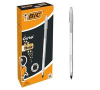 BIC Cristal Original Shine - Stylo-Bille Pointe Moyenne (1,0 mm) Corps Doré - Écriture Fluide et Élégante à Encre Noire, Boîte de 20