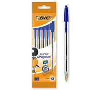 BIC Stylos-bille Cristal Original – Bleu – Pointe moyenne – Lot de 5