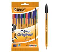 Bic Cristal Original Stylos-Bille Pointe Fine (0,8 mm) Couleurs Assorties, 50g