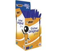 BIC Cristal Original Stylos-Bille Pointe Fine (0,8 mm) - Encre De Couleur Bleue, Boîte de 50 Bleu G
