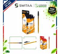 BIC Cristal Original Stylos-Bille Pointe Fine 0,8 mm Noir Boîte de 50