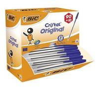 BIC Cristal Original Stylos-Bille Pointe Moyenne (1,0 mm) - Bleu, Value Pack de 100 Bleu G