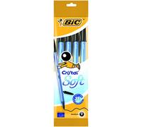BIC Cristal Soft Stylos-Bille - Noir, Pochette de 4