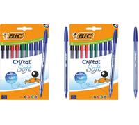 BIC Cristal Soft Stylos-Bille Pointe Moyenne (1,2 mm) - Écriture Douce et Fluide - Couleurs Assorties, Boîte carton de 10 (Lot de 2)