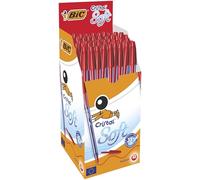 BIC Cristal Soft Stylo bille à capuchon - pointe moyenne 1,2 mm - Rouge