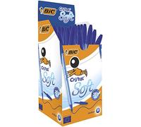 BIC Stylo-bille Cristal Soft – à capuchon – pointe moyenne 1,2 mm – Bleu