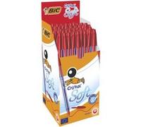 BIC Cristal Soft Stylo bille à capuchon - pointe moyenne 1,2 mm - Rouge