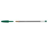 Stylo à bille - BIC - Cristal Médium - Encre verte - Largeur de tracé M - Manche transparent